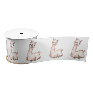 Waterverf Llama, Baby shower met thema Satijnen Lint