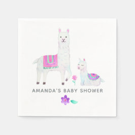 Waterverf Llama, Baby shower met thema Servet