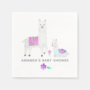 Waterverf Llama, Baby shower met thema Servet