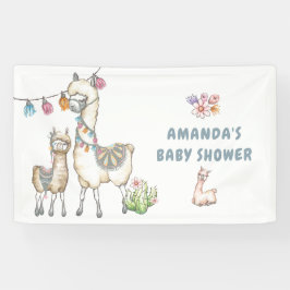 Waterverf Llama, Baby shower met thema Spandoek