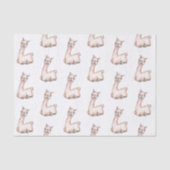 Waterverf Llama, Baby shower met thema Tissuepapier (Voorkant)