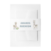Waterverf Llama, Baby shower met thema Uitnodigingen Wikkel (Voorkant Voorbeeld)