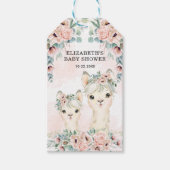 Waterverf Llama Blush Bloemenmeisje Baby shower Cadeaulabel (Voorkant)