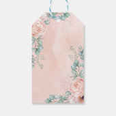 Waterverf Llama Blush Bloemenmeisje Baby shower Cadeaulabel (Achterkant)