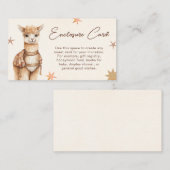 Waterverf Llama Boho Beige Baby shower Informatiekaartje (Voorkant / Achterkant)