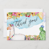 Waterverf Llama en Cactus Hartelijk dank Bedankkaart (Voorkant)