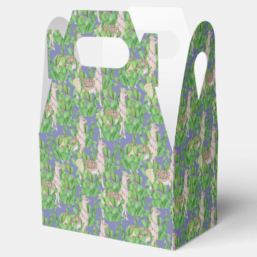 Waterverf Llama en Catus Pattern Bedankdoosjes (Geopend)