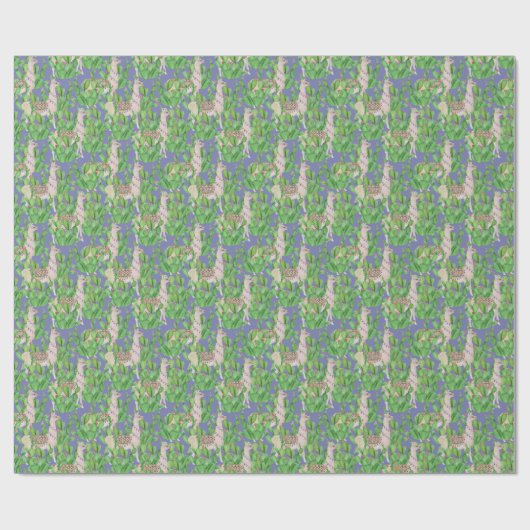 Waterverf Llama en Catus Pattern Cadeaupapier (Vlak)