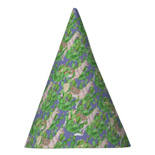 Waterverf Llama en Catus Pattern Feesthoedjes (Rechts)