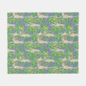 Waterverf Llama en Catus Pattern Fleece Deken (Voorkant (Horizontaal))