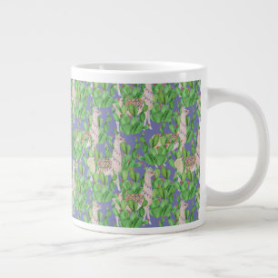 Waterverf Llama en Catus Pattern Grote Koffiekop