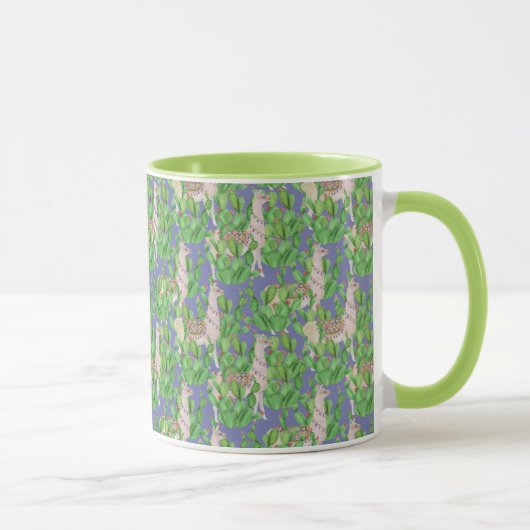 Waterverf Llama en Catus Pattern Mok (Rechts)