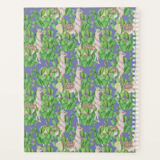 Waterverf Llama en Catus Pattern Planner (Achterkant)