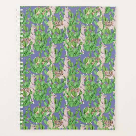 Waterverf Llama en Catus Pattern Planner (Voorkant)