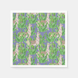 Waterverf Llama en Catus Pattern Servet