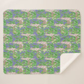 Waterverf Llama en Catus Pattern Sherpa Deken (Voorkant (horizontaal))