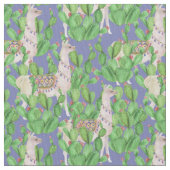 Waterverf Llama en Catus Pattern Stof (Close Up)