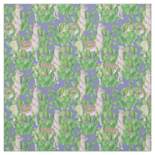 Waterverf Llama en Catus Pattern Stof