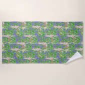 Waterverf Llama en Catus Pattern Strandlaken (Voorkant)