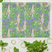 Waterverf Llama en Catus Pattern Theedoek (Gevouwen)