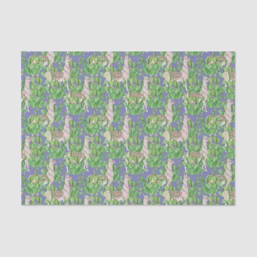 Waterverf Llama en Catus Pattern Tissuepapier (Voorkant)