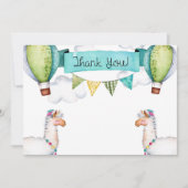 Waterverf Llama Hot Air Ballon Hartelijk dank Bedankkaart (Voorkant)