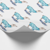 Waterverf Llama in blauwe trui Cadeaupapier (Hoek)