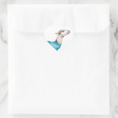 Waterverf Llama in blauwe trui Hart Sticker (Tas)