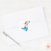 Waterverf Llama in blauwe trui Hart Sticker (Envelop)