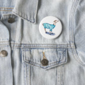 Waterverf Llama in blauwe trui Ronde Button 5,7 Cm (In situ)