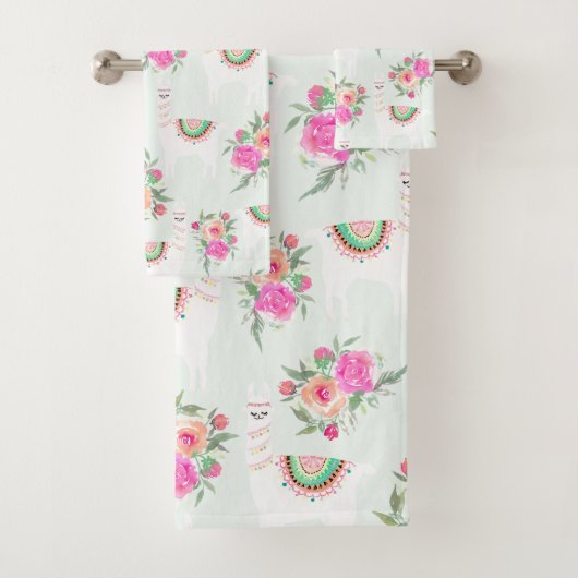 Waterverf Llama is op de munt Bad Handdoek (Insitu)