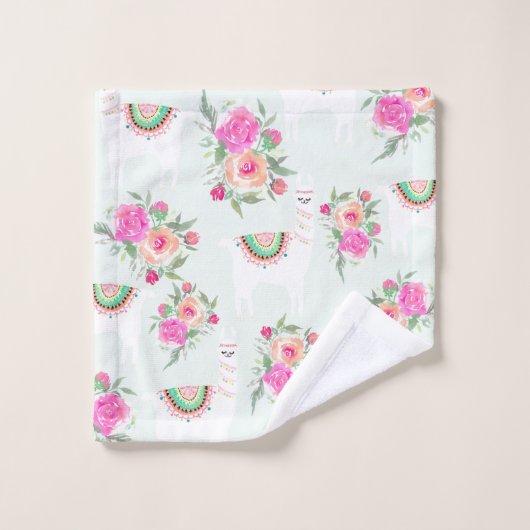 Waterverf Llama is op de munt Bad Handdoek (Wasdoekje)