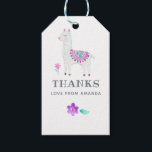 Waterverf Llama Kids Birthday Party Dank u Cadeaulabel<br><div class="desc">Cute Llama Birthday Party gift labels die aan uw gebeurtenisspecificaties kunnen worden aangepast.</div>