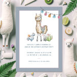 Waterverf Llama Kids Verjaardagsfeest Foto Kaart<br><div class="desc">Vier de speciale dag van je kleintje met deze schattige verjaardagsuitnodiging met een lama-thema! Met een grillige waterverf lama,  cactussen en feestelijke bunting,  is dit ontwerp ideaal voor een leuk en uniek lama- of woestijnthema verjaardagsfeestje. Volledig aanpasbaar om al uw feestgegevens op te nemen.</div>