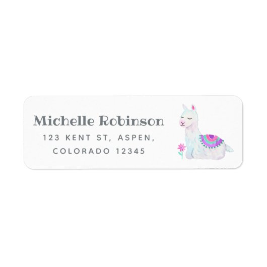 Waterverf Llama Kinder Etiket (Voorkant)