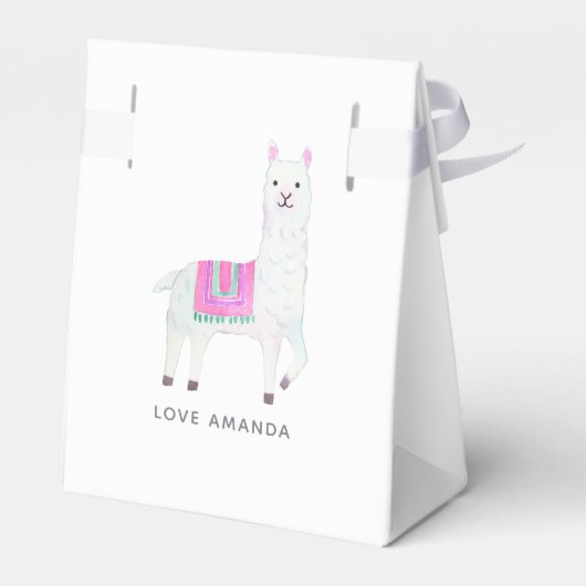 Waterverf Llama Kinderen Birthday Party Bedankdoosjes (Achterkant)