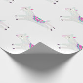 Waterverf Llama Kinderen Birthday Party Cadeaupapier (Hoek)