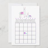 Waterverf Llama met het thema Baby shower Bingo Kaart (Voorkant)