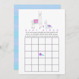 Waterverf Llama met het thema Baby shower Bingo Kaart