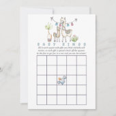 Waterverf Llama met het thema Baby shower Bingo Kaart (Voorkant)