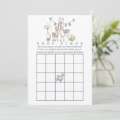 Waterverf Llama met het thema Baby shower Bingo Kaart (Staand voorkant)