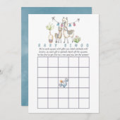 Waterverf Llama met het thema Baby shower Bingo Kaart (Voorkant / Achterkant)