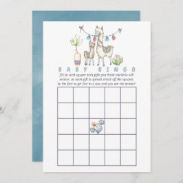 Waterverf Llama met het thema Baby shower Bingo Kaart