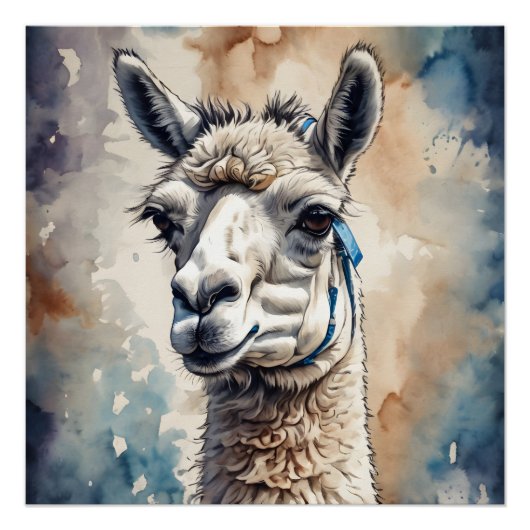 Waterverf Llama nr. 1 Perfect Poster (Voorkant)