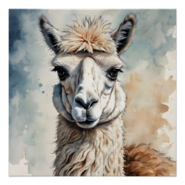 Waterverf Llama nr. 2 Perfect Poster