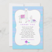 Waterverf Llama over het Baby shower Dank u wel Bedankkaart (Voorkant)
