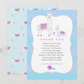 Waterverf Llama over het Baby shower Dank u wel Bedankkaart (Voorkant / Achterkant)