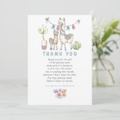 Waterverf Llama over het Baby shower Dank u wel Bedankkaart (Staand voorkant)