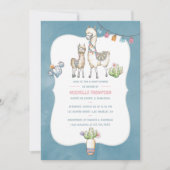 Waterverf Llama over het Baby shower Uitnodiging (Voorkant)