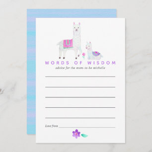 Waterverf Llama thema Baby shower Moederadvies Kaart